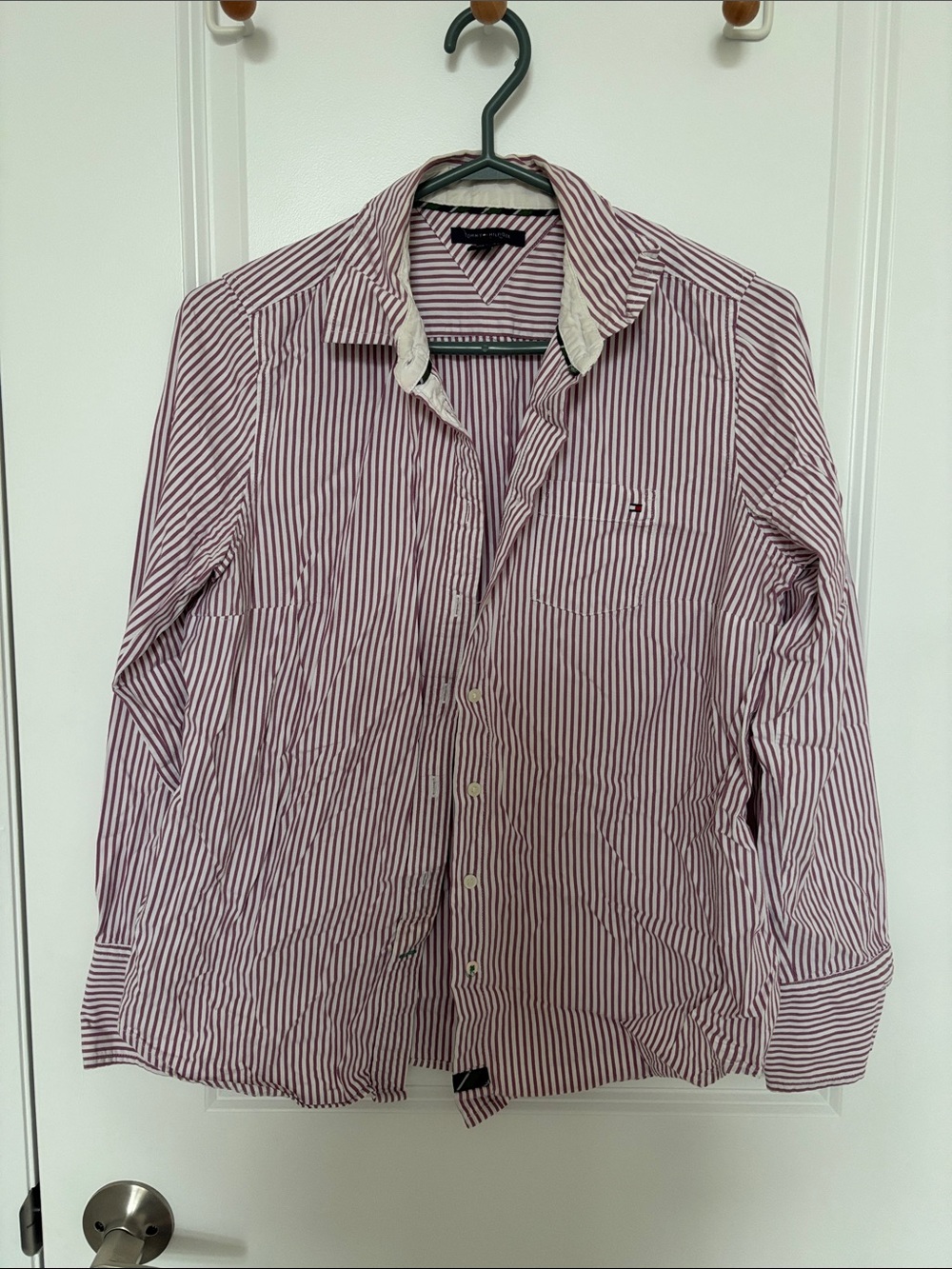 Tommy Hilfiger light purple and White Striped Button-Down Shirt